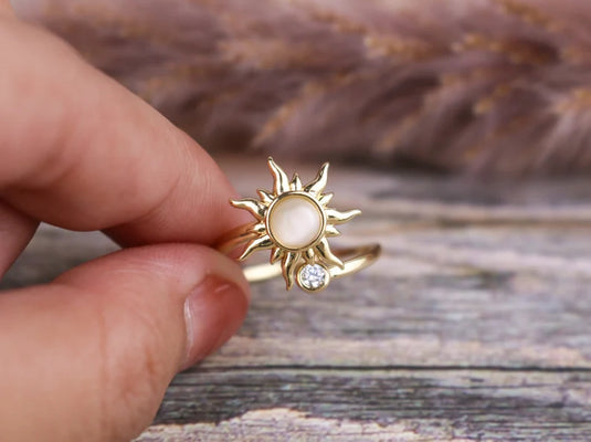 RoseBloom Galaxy Star rotating anxiety and stress ring