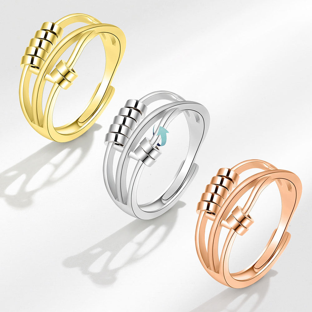 Rosebloom™️ cross-border anxiety and stress rotating three-ring